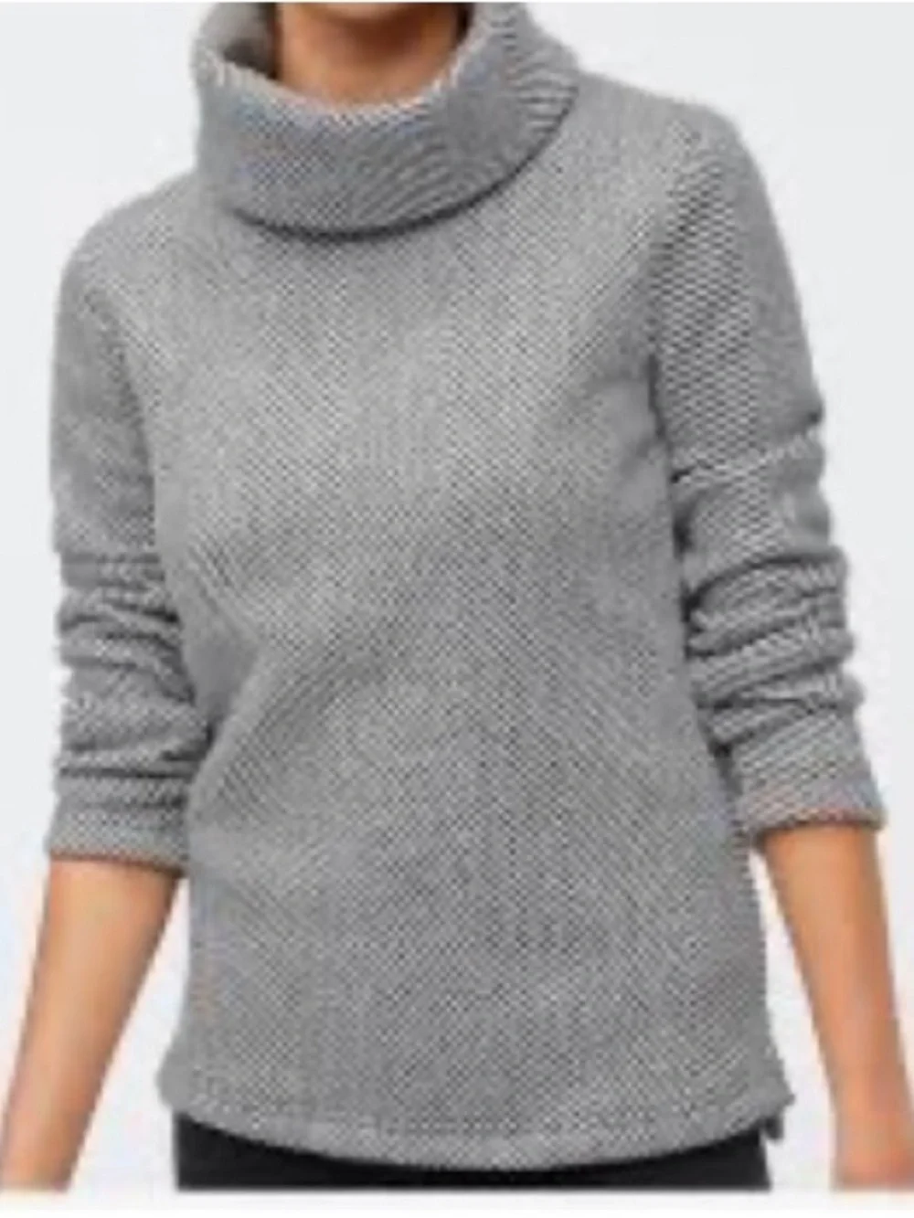 J. Crew Heather Gray Textured Funnel Neck Sweater